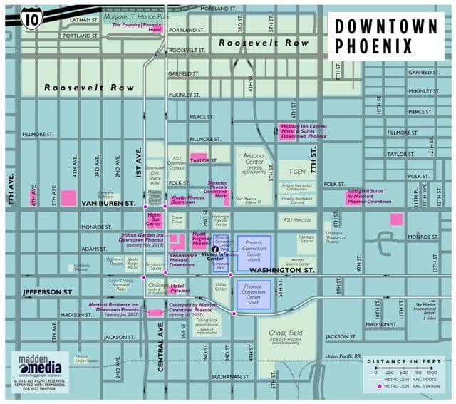 Phoenix city center map