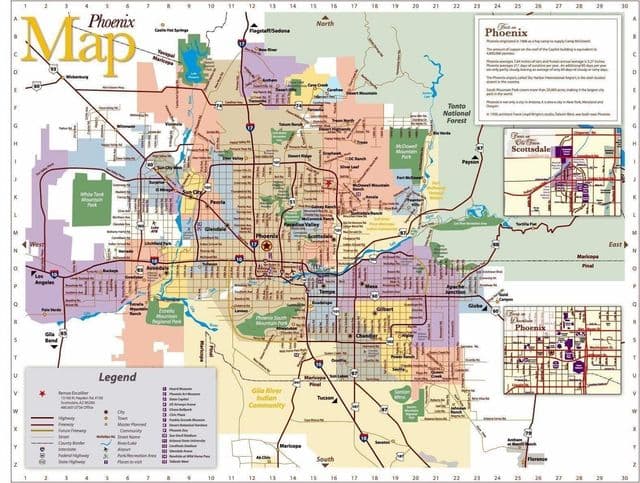 Phoenix sightseeing map