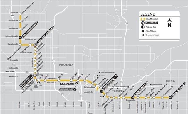 Phoenix railway stations map